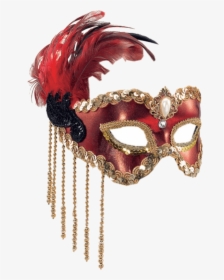 Red & Gold Satin Mask, HD Png Download, Free Download