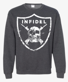 Skull And Crossed Rifles On Shield Ls Shirt/hoodie/sweatshirt, HD Png Download, Free Download