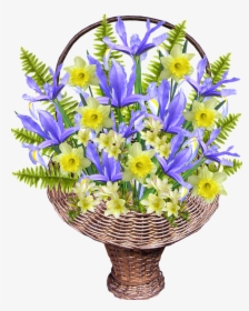 Basket, Flowers, Arrangement, HD Png Download, Free Download