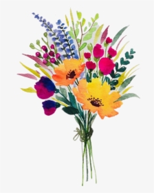 #watercolor #flowers #bouquet #bunch #arrangement #png, Transparent Png, Free Download