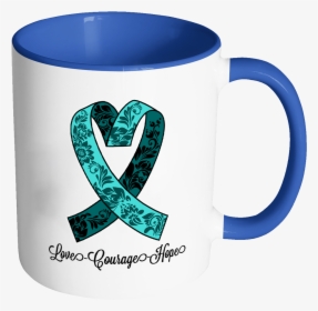 Loves Courage Hope Ovarian Cancer Awareness Teal Ribbon, HD Png Download, Free Download