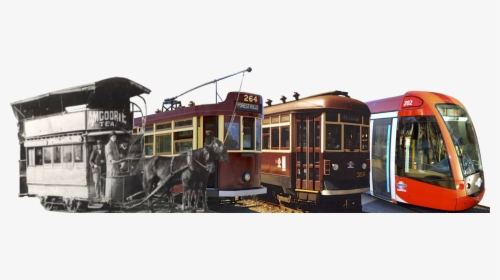 Adelaide Trams Of The Four Main Eras Montage, HD Png Download, Free Download
