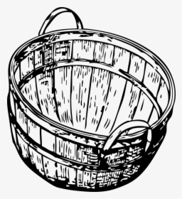 Basket, Container, Storage, Black And White, Store, HD Png Download, Free Download