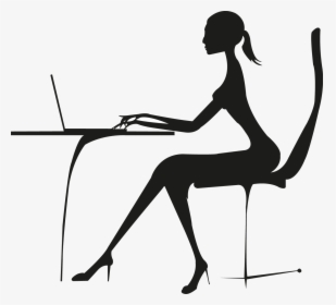 Laptop Businessperson Silhouette, HD Png Download, Free Download