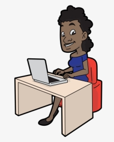 Woman With Laptop Png, Transparent Png, Free Download