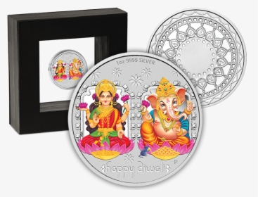 2019 Diwali 1oz Silver Medallion Product Photo Internal, HD Png Download, Free Download