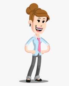 Flat Corporate Woman Cartoon Vector Character Aka Carrie, HD Png Download, Free Download
