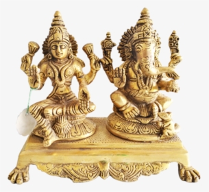 Decorative Religious God Lakshmi Ganesha Brass Statue, HD Png Download, Free Download