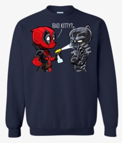 Deadpool And Black Panther Bad Kitty Shirt, Hoodie,, HD Png Download, Free Download