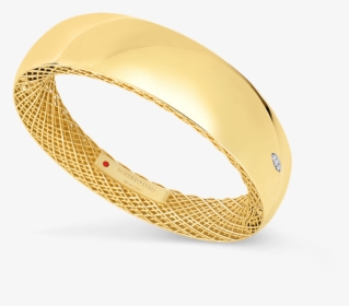 Roberto Coin Wide Gold Bangle With Diamonds, HD Png Download, Free Download