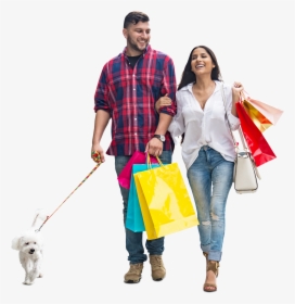 Shopping Time Smiling Couple, HD Png Download, Free Download