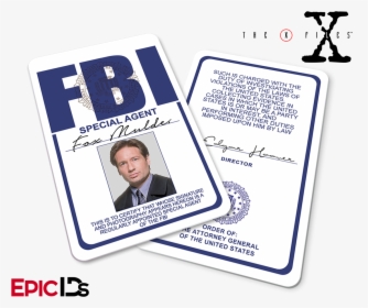 The X-files Inspired Fox Mulder Fbi Special Agent Id", HD Png Download, Free Download