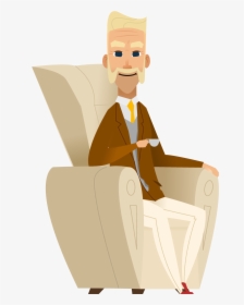 Man Sitting In Chair Png -age Illustration The On Couch, Transparent Png, Free Download