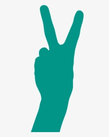 2 Fingers Hand Silhouette, HD Png Download, Free Download