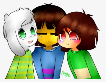 Frisk And Chara And Asriel , Png Download, Transparent Png, Free Download