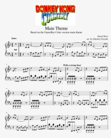Donkey Kong Country Gbc Main Theme Sheet Music For, HD Png Download, Free Download