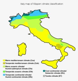 Italy Map Of Köppen Climate Classification, HD Png Download, Free Download
