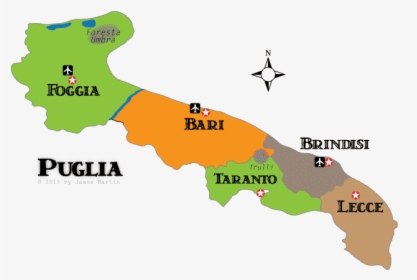 Puglia Provinces, Puglia Regions Map, HD Png Download, Free Download