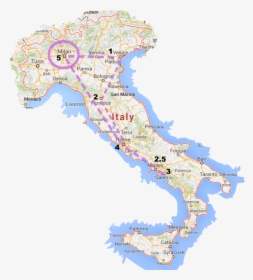 Map Of Italy, HD Png Download, Free Download