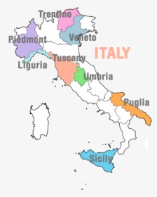 Italy Colour Map Wherewego, HD Png Download, Free Download