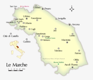 Le Marche Italy Map, HD Png Download, Free Download