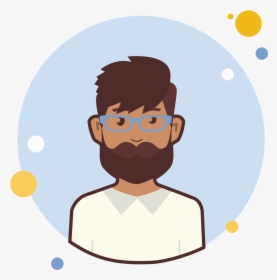 Man With Beard In Blue Glasses Icon, HD Png Download, Free Download
