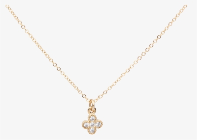 Cz Tiny Clover Necklace Jesus Piece, Clover Necklace,, HD Png Download, Free Download
