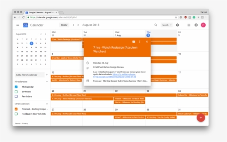 Google Calendar With Forecast Schedule, HD Png Download, Free Download