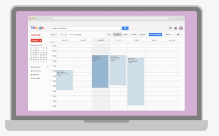 An Illustration Of A Laptop Displaying Google Calendar, HD Png Download, Free Download
