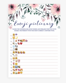 Blush Floral Bridal Shower Emoji Pictionary Game Printable, HD Png Download, Free Download