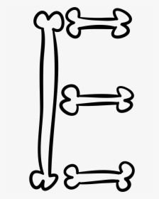 Letter E Of Bones Outlined Typography Of Halloween, HD Png Download, Free Download