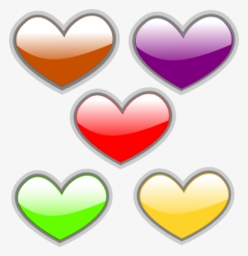 Hearts Multi Colored Glossy Svg Clip Arts, HD Png Download, Free Download