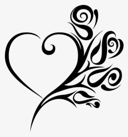 Tribal Heart Roses Clip Arts - Clipart Wedding Heart, HD Png Download, Free Download