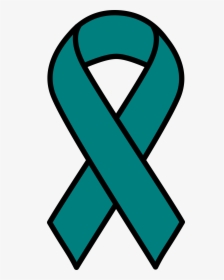 Clipart - Teal Cancer Ribbon Clipart, HD Png Download, Free Download