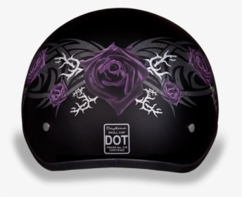 D - O - T - Motorcycle Helmet With Tribal Purple Rose - Womens Half Shell Motorcycle Helmet, HD Png Download, Free Download