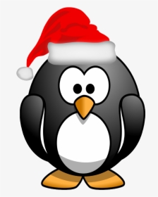 Christmas Penguin Clipart Black And White - Penguin Waving Clipart, HD Png Download, Free Download