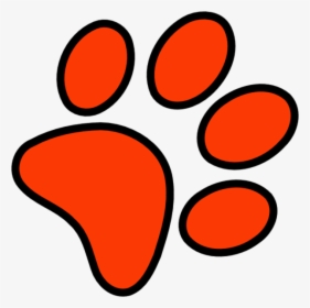 Red Paw Print Clip Art - Orange And Blue Paw Print Png, Transparent Png, Free Download