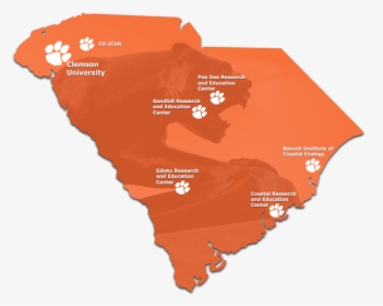 Clemson Sc Map - South Carolina Clemson Map, HD Png Download, Free Download