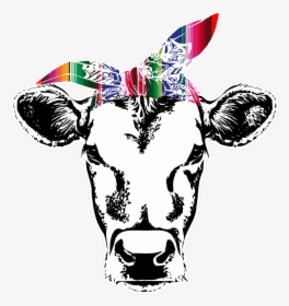 Cow With Serape Albb - Cow With Bandana Png, Transparent Png, Free Download