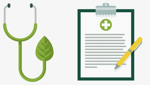 Vector Leaf Stethoscope And Clipboard - Leaf With Stethoscope, HD Png Download, Free Download