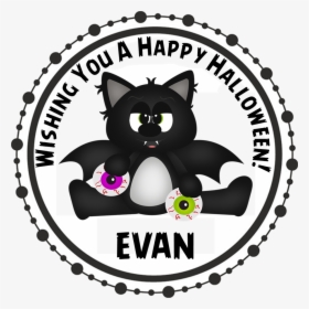 Black Bat Cat Halloween Stickers - Airplane Birthday Stickers Party, HD Png Download, Free Download