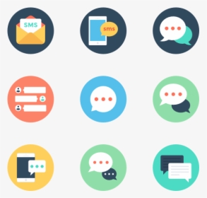 Text Bubbles Png - Text Message Flat Icon, Transparent Png, Free Download
