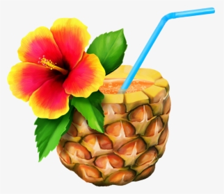 #verao #bebida #flor #tropicalprints #abacaxi🍍 #freetoedit - Hawaiian Clip Art, HD Png Download, Free Download