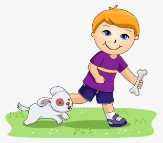 Boy And Dog Clipart, HD Png Download, Free Download