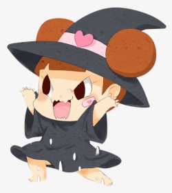 Cute Little Witchcraft Halloween Witch Cartoon Clipart - Cartoon, HD Png Download, Free Download