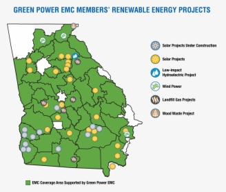 Green Power Emc Members - Map, HD Png Download, Free Download