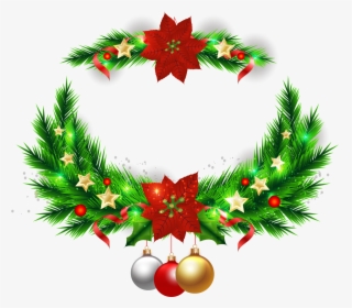 Christmas Tree Wreath Ornament Elements Transprent - Christmas Design Vector Png, Transparent Png, Free Download