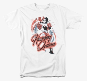 Airbrush Harley Quinn Dc Comics T-shirt - Black Harley Quinn Tshirt, HD Png Download, Free Download