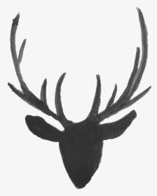 Reindeer Antler Moose Portable Network Graphics - Watercolor Deer Silhouette, HD Png Download, Free Download