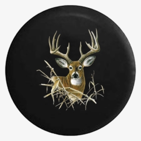 Big Buck Deer Antlers Rack In The Brush Hunting Jeep - Antler, HD Png Download, Free Download